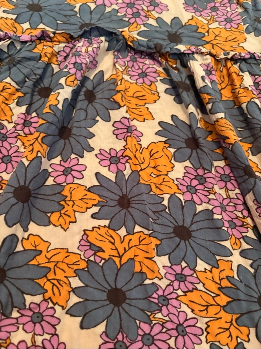 Treasure & Bond Girls Floral Dress in Orange, Pink & Blue